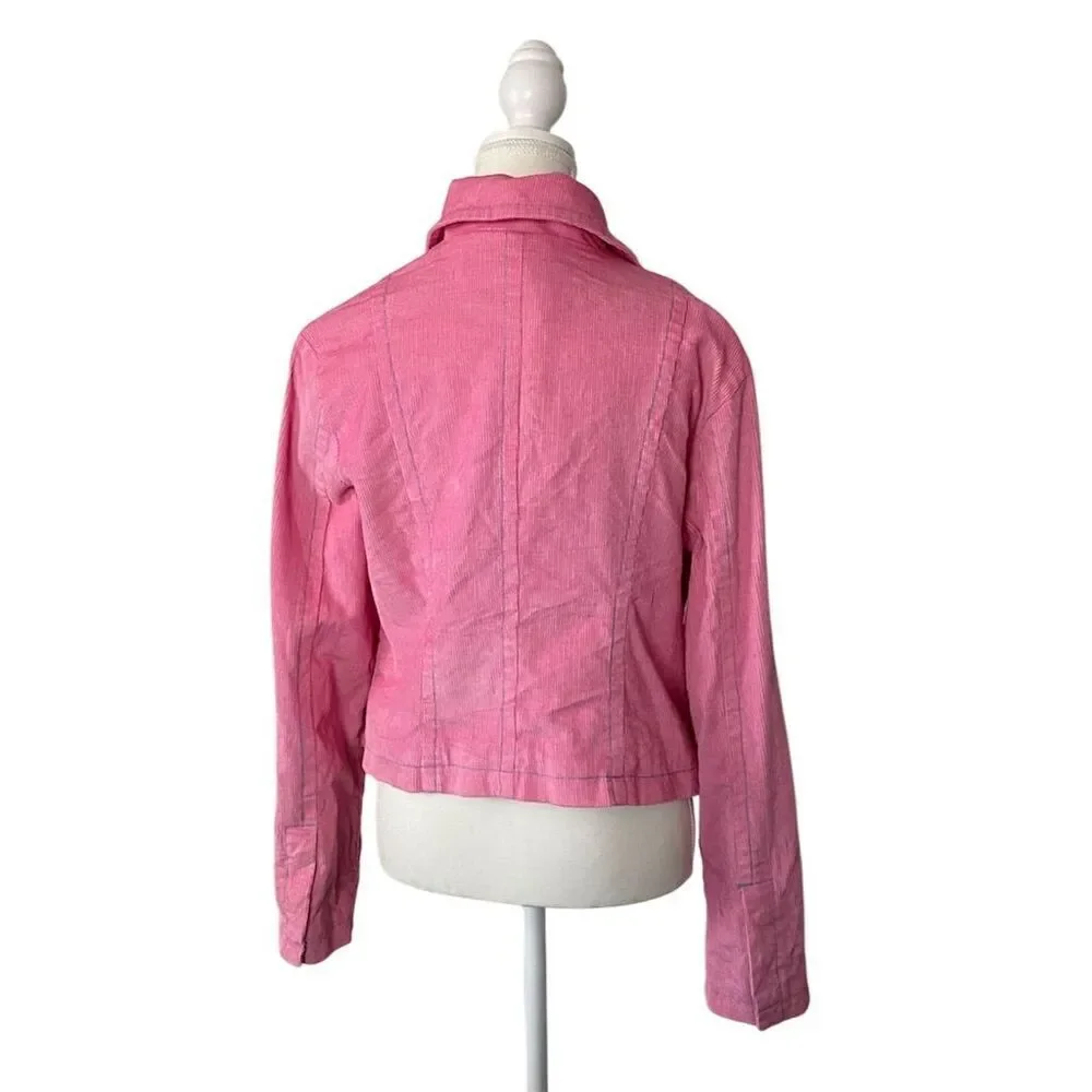 B.B. Dakota Vintage Pink Corduroy Double-Breasted ShortJacket Size L